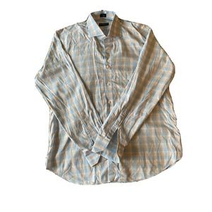 peter millar long sleeve sport shirt plaid large